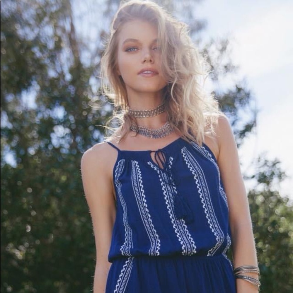 Every Blue Romper with Pockets